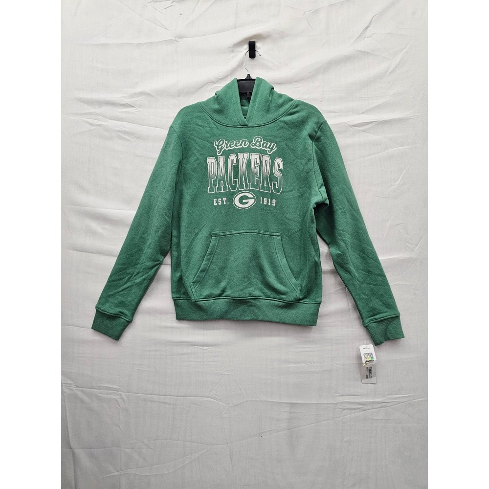 NFL Team Apparel Green Bay Packers Youth Girls L 10/12 Green Fleece Hoodie NWT